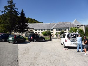 Part of the beautiful Auberge at Roncesvalles. Usual lodging cost there is about 5 - 9 Euros a night, many in room, few showers etc