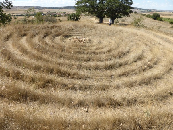 Pilgrims leave some strange signs.... here concentric circles, the largest 50 feet in diameter