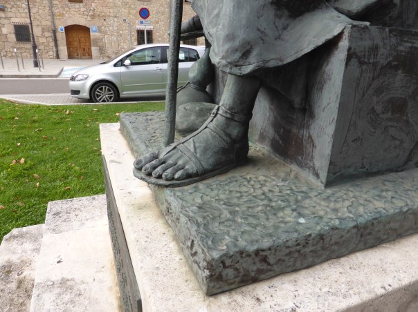 Picture of the foot of a pilgrim from the Middle Ages. Note the sandal ... from our experience it has most on today's market beat!