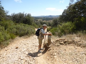 This was on the way down. It was a bit of a slow go. Here Rod carefully places a stone on an inukshuks 
