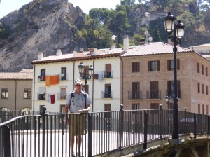 Wandering about the town. The height of the cliffs behind the buildings gives you an idea of the terrain.