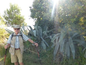 Rod didn't want to stand beside this plant (alo vera) but Delana wanted the picture...