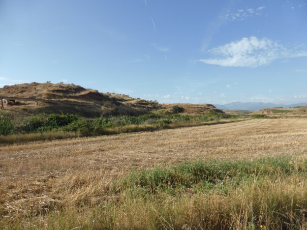Pretty hard to see but there is a viaduct running across the hillside. Much of this area is served by an interconnected cement viaduct system to distribute the valuable water