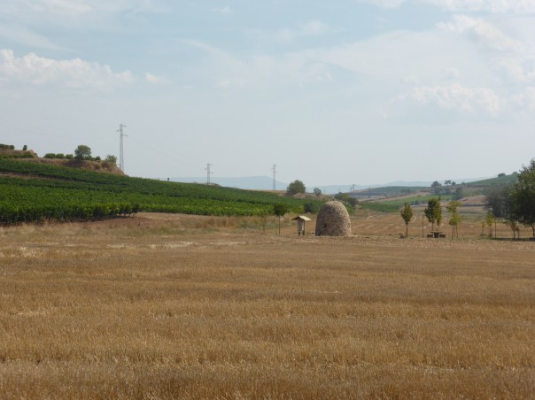 Off in the distance, a rock built, igloo like structure that could house 10 or a few more. We understand that these are used to accommodate the seasonal  grape picking migrant force from Africa.