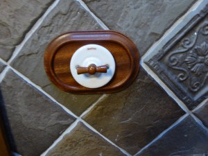 Here's a funny one: our hotel was beautiful, meant to be rustic and done in countryside style. The light switches were built to resemble a piece of wood. 