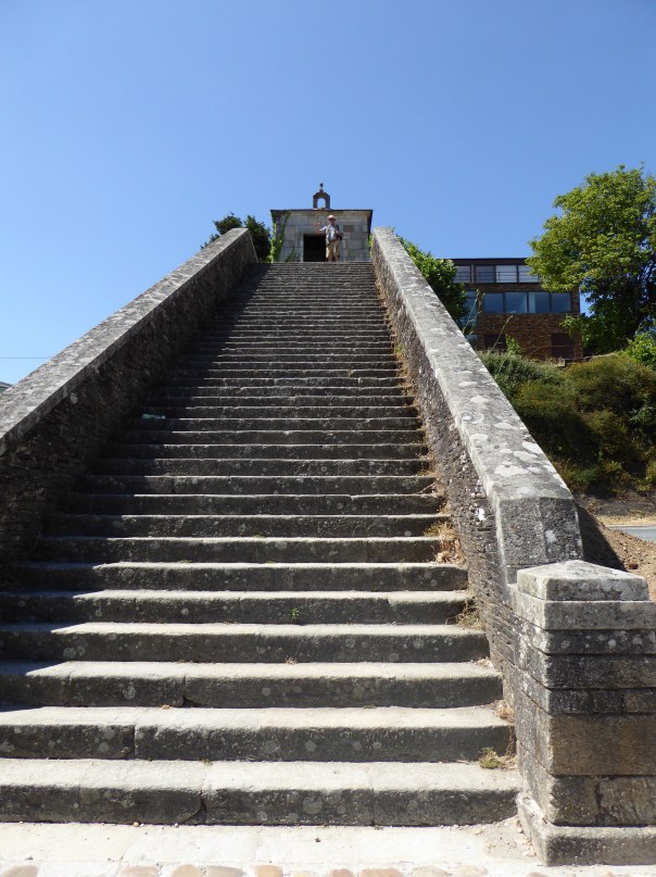 The 'new' set of stairs leading to the new city site, high above the flooded valley. Last thing we wanted to do was to climb 50 stairs after a long days walk!