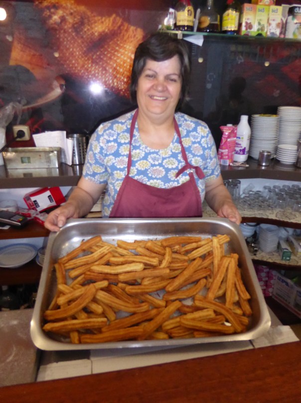 Rod's new best friend.... The churro lady, she gave us some as a breakfast treat!