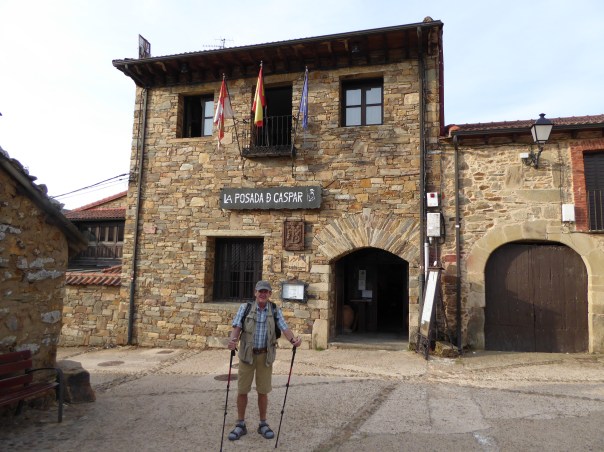 Typical of our accomodation along the way - for the most part family run hotels, with as many as 20+ rooms and serving great european breakfasts ( fruit, yogurt, cheeses, meats, breads, fresh OJ and coffee to put Starbucks to shame! Dinner featuring huge portions of good food, including desert and wine is optional: the pilgram's meal that I have just described costs from 10 - 12 euros ( $14 to $17 CA ) 